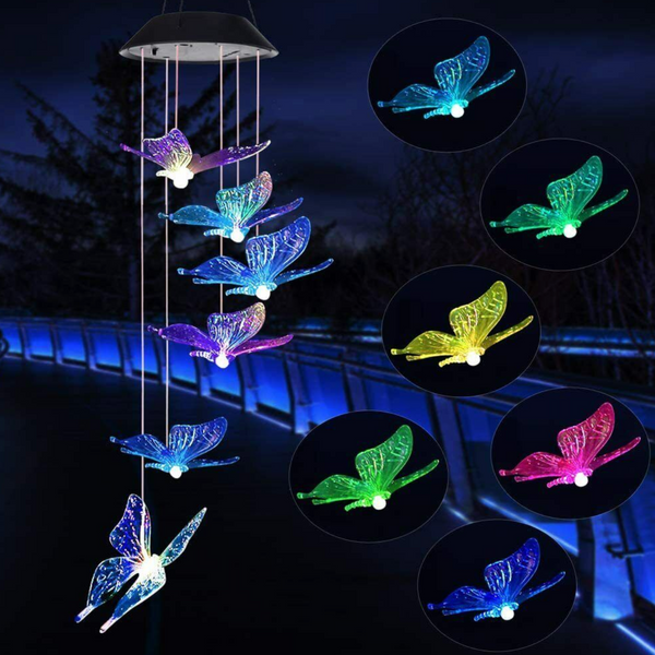 Butterfly Solar Powered Wind Chimes