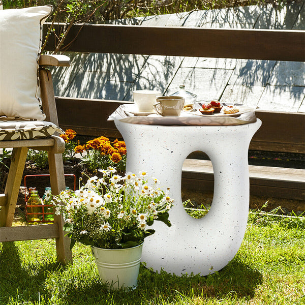Minimalist Concrete Side Table Coffee Table Elegant Garden Stool Balcony Outdoor