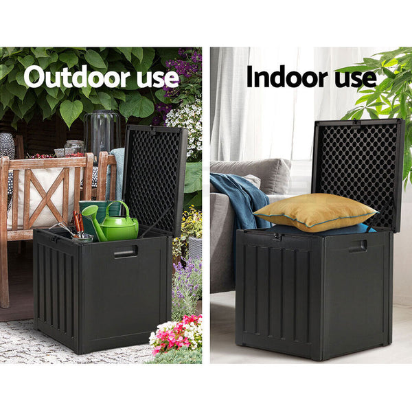 Gardeon Outdoor Storage Box 80L Container Lockable Indoor Garden Toy Tool Shed