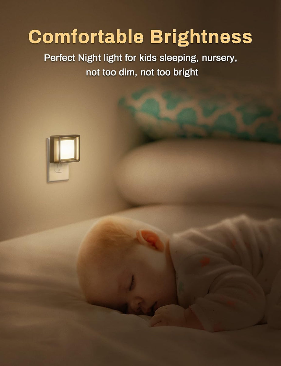LED Night Light, DORESshop Night Lights Plug Into Wall [2 Pack] with Dusk-to-Dawn Sensor, Dimmable Nightlights, Adjustable Brightness for Bathroom, Hallway, Bedroom,Kids Room,Stairway,Soft White 3000K