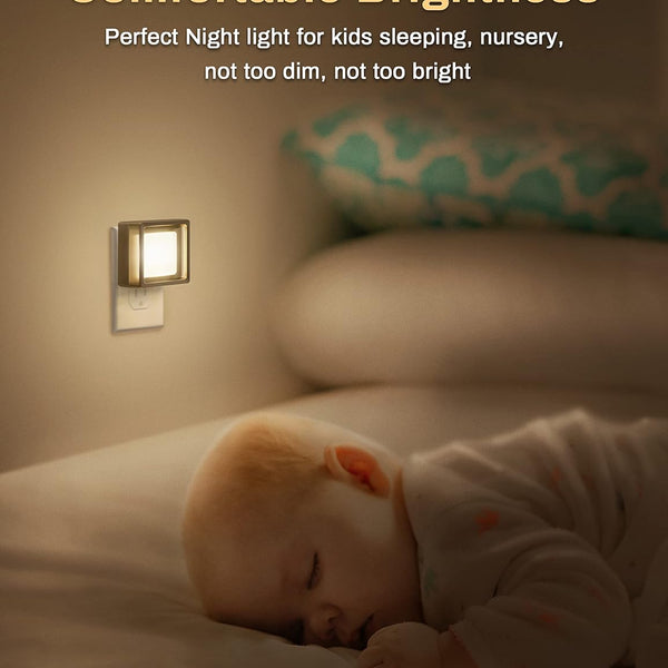 LED Night Light, DORESshop Night Lights Plug Into Wall [2 Pack] with Dusk-to-Dawn Sensor, Dimmable Nightlights, Adjustable Brightness for Bathroom, Hallway, Bedroom,Kids Room,Stairway,Soft White 3000K