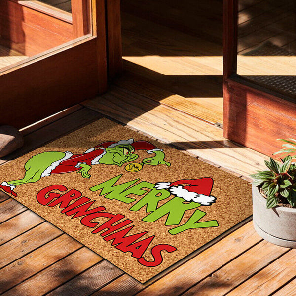 Grinch Christmas Festival Decoration Front Door Carpet Indoor Outdoor Mat a Xmas