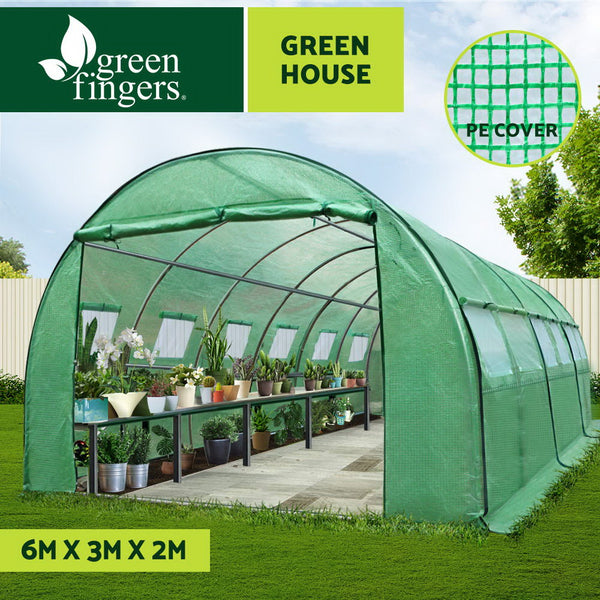Greenhouse Green House Garden Storage Shed Walk in Tunnel Lawn 6m x 3m x 2m